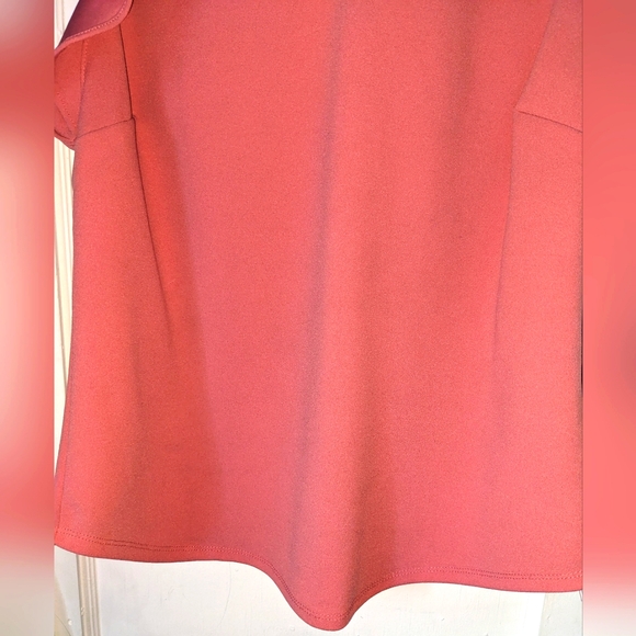 7th Avenue New York & Company Design Studio Split Neck Ruffle Top - Picture 3 of 8